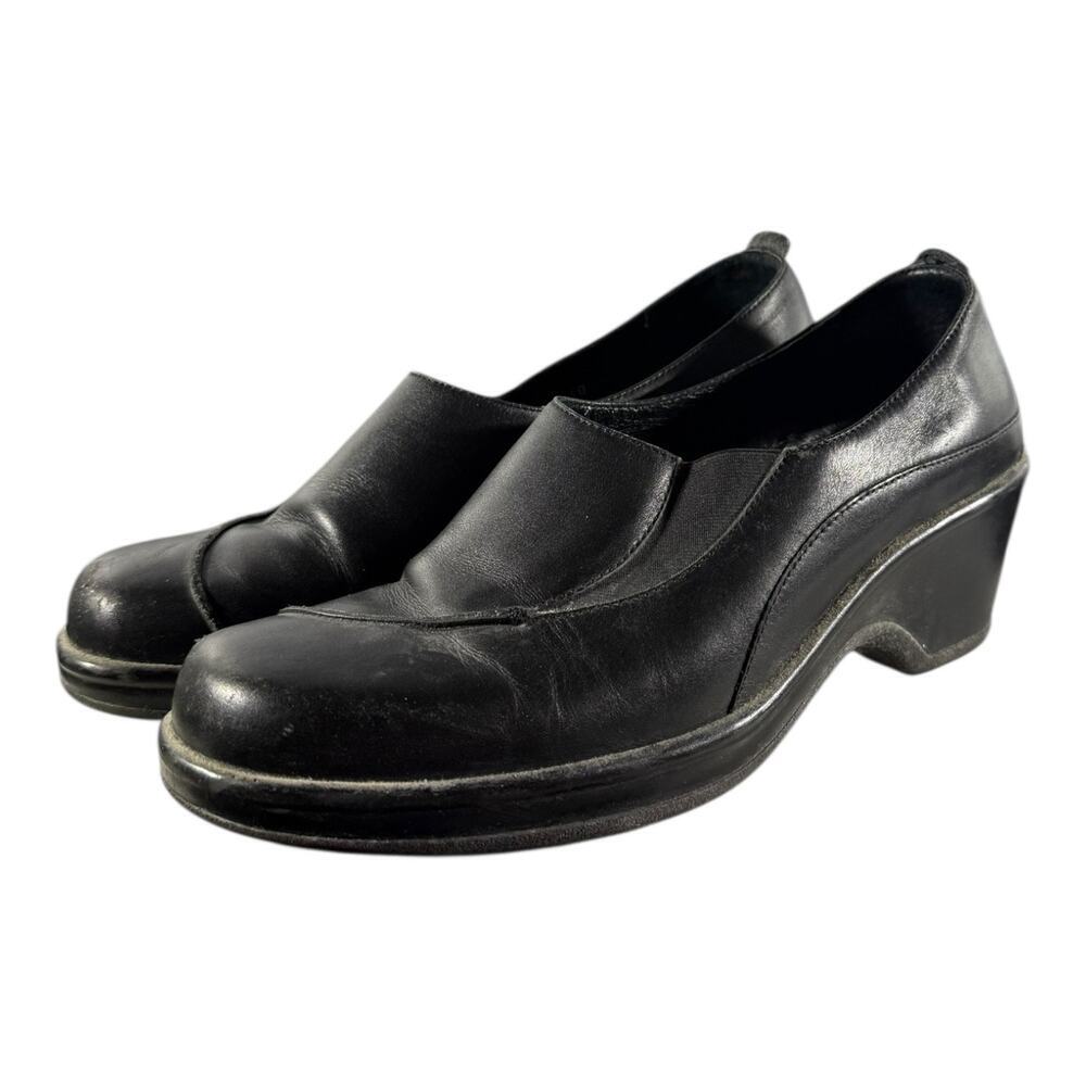 Dansko Professional Black Leather Stretch Wedge Comfort Clog EU 40 US 9 Women’s